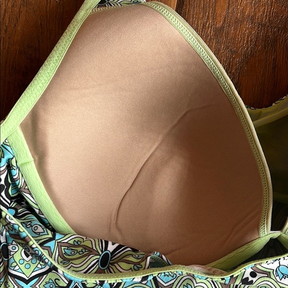 Athleta Geometric Swim Camisole in Blue and Green - Size 36C - Picture 5 of 8